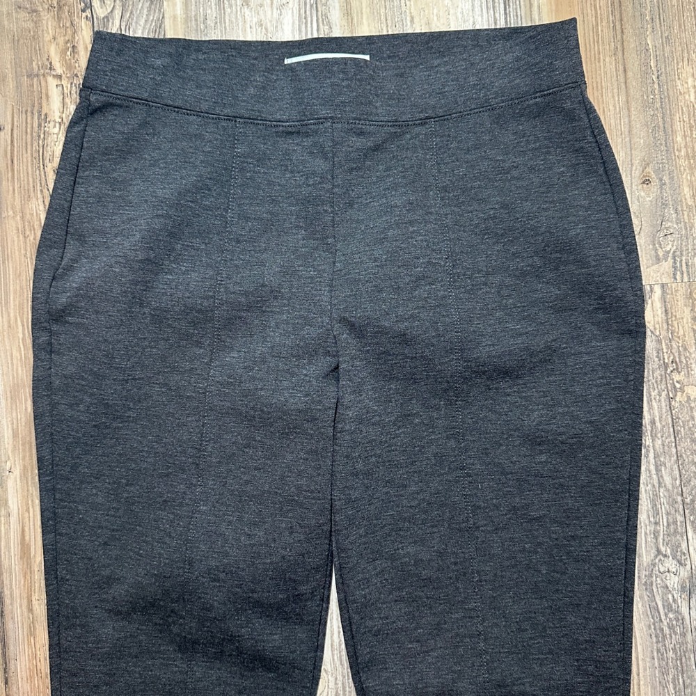 Croft & Barrow Womens Medium Gray Stretch Knit Pintuck Pull On Tapered Pants